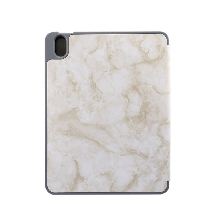 For iPad Air 11 2024 Three-fold Marble Texture Protective Tablet Case with Pen Slot(Smoky Gray) - iPad Air 11 2024 Cases by buy2fix | Online Shopping UK | buy2fix