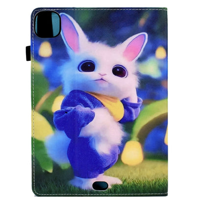 For iPad Pro 11 2024 Painted Elastic Band Smart Leather Tablet Case(Cute Rabbit) - iPad Pro 11 2024 Cases by buy2fix | Online Shopping UK | buy2fix