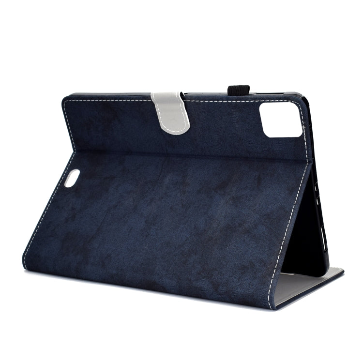 For iPad Pro 11 2024 Marble Style Cloth Texture Smart Leather Tablet Case(Dark Blue) - iPad Pro 11 2024 Cases by buy2fix | Online Shopping UK | buy2fix