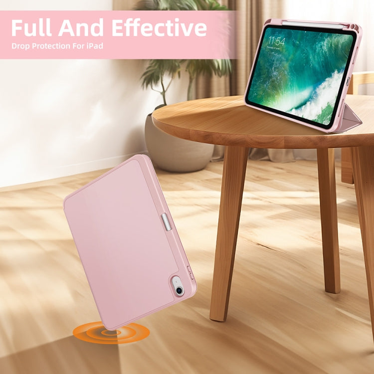 For iPad Air 11 2024 3-fold TPU Smart Leather Tablet Case with Pen Slot(Pink) - iPad Air 11 2024 Cases by buy2fix | Online Shopping UK | buy2fix