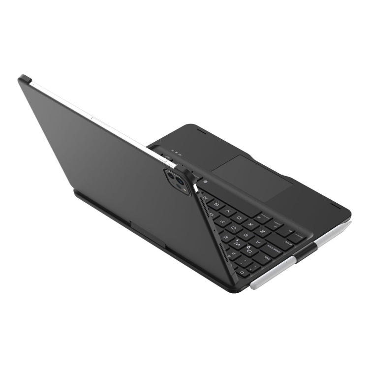 For iPad Pro 11 2024 F11AT 360 Degree Rotating Acrylic Bluetooth Keyboard Leather Case with Backlight(Black) - For iPad Pro by buy2fix | Online Shopping UK | buy2fix