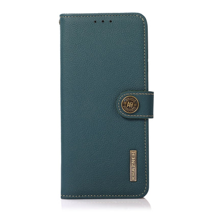 For iPhone 16 Pro Max KHAZNEH Custer Genuine Leather RFID Phone Case(Green) - iPhone 16 Pro Max Cases by buy2fix | Online Shopping UK | buy2fix