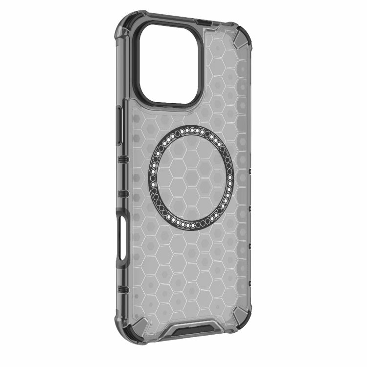 For iPhone 16 Pro Max Honeycomb Magnetic Ring Shockproof Phone Case(Black) - iPhone 16 Pro Max Cases by buy2fix | Online Shopping UK | buy2fix