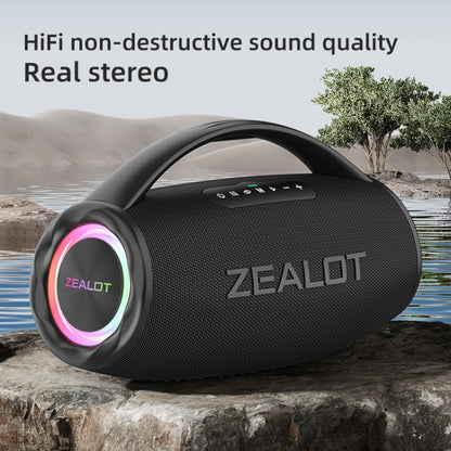 Zealot S97 80W Outdoor Portable RGB Light Bluetooth Speaker(Black) - Waterproof Speaker by ZEALOT | Online Shopping UK | buy2fix