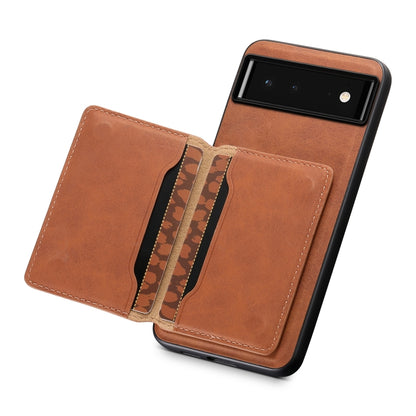 For Google Pixel 6 Denior D13 Retro Texture Leather MagSafe Card Bag Phone Case(Brown) - Google Cases by Denior | Online Shopping UK | buy2fix