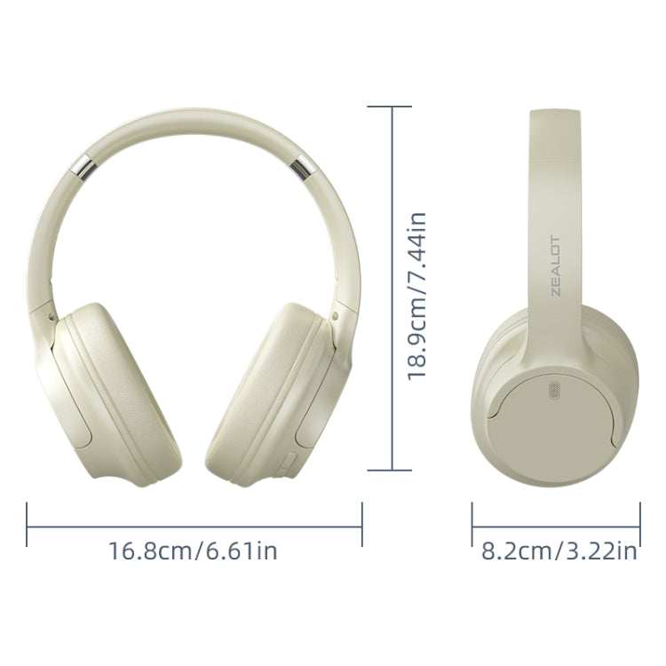 Zealot B39 Wireless Bluetooth 5.2 Headphone(Beige) - Headset & Headphone by ZEALOT | Online Shopping UK | buy2fix