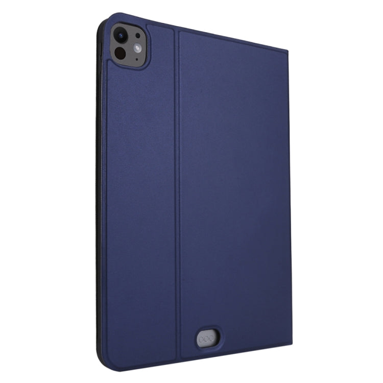 For iPad Pro 13 2024 Stretch Voltage Plain Leather Smart Tablet Case(Dark Blue) - iPad Pro 13 2024 Cases by buy2fix | Online Shopping UK | buy2fix