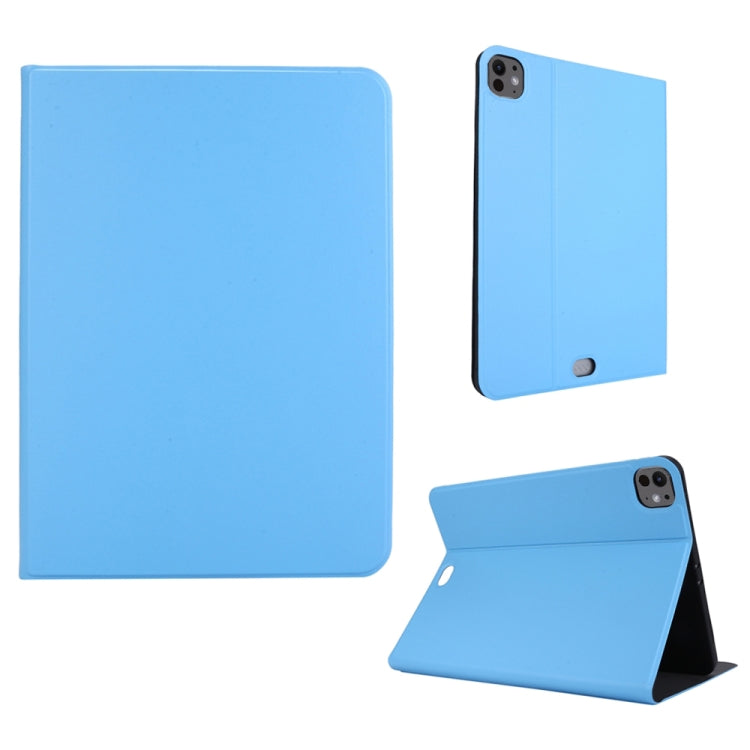 For iPad Pro 11 2024 Stretch Voltage Plain Leather Smart Tablet Case(Light Blue) - iPad Pro 11 2024 Cases by buy2fix | Online Shopping UK | buy2fix