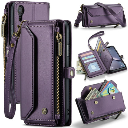 For iPhone XR CaseMe C36 Card Slots Zipper Wallet RFID Anti-theft Leather Phone Case(Purple) - More iPhone Cases by CaseMe | Online Shopping UK | buy2fix