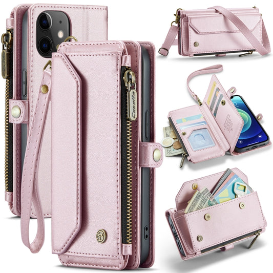 For iPhone 12 CaseMe C36 Card Slots Zipper Wallet RFID Anti-theft Leather Phone Case(Pink) - iPhone 12 / 12 Pro Cases by CaseMe | Online Shopping UK | buy2fix