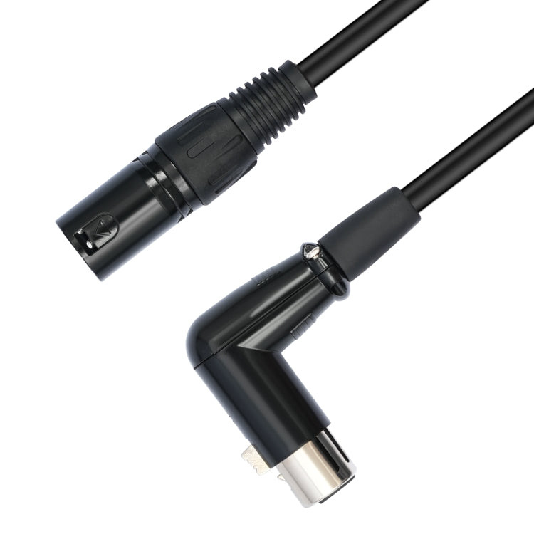 XK041L XLR 3pin Straight Male to Elbow Female Audio Cable, Length:1m(Black) - Microphone Audio Cable & Connector by buy2fix | Online Shopping UK | buy2fix