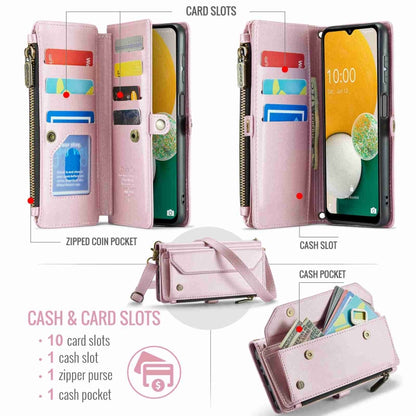 For Samsung Galaxy A13 5G / 4G CaseMe C36 Card Slots Zipper Wallet RFID Anti-theft Leather Phone Case(Pink) - Galaxy Phone Cases by CaseMe | Online Shopping UK | buy2fix