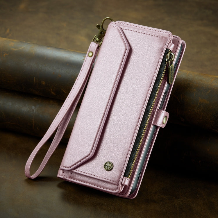 For Samsung Galaxy A22 5G CaseMe C36 Card Slots Zipper Wallet RFID Anti-theft Leather Phone Case(Pink) - Galaxy Phone Cases by CaseMe | Online Shopping UK | buy2fix