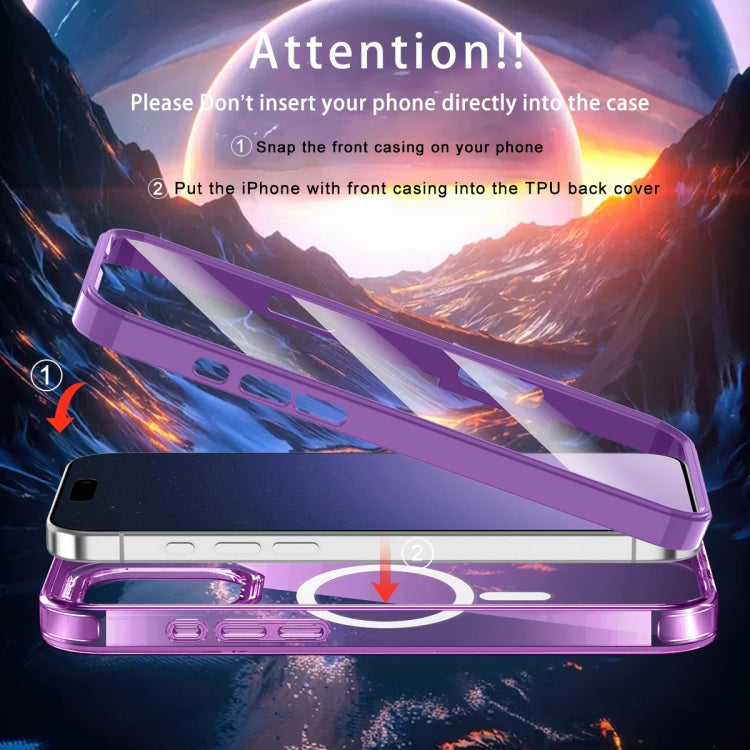 For iPhone 16 Pro Colorful MagSafe Magnetic PC Hybrid TPU Phone Case(Dark Purple) - iPhone 16 Pro Cases by buy2fix | Online Shopping UK | buy2fix