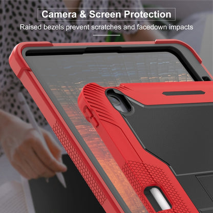 For iPad Air 13 2024 Shockproof Silicone Hybrid PC Tablet Case with Holder(Black + Red) - iPad Air 13 2024 Cases by buy2fix | Online Shopping UK | buy2fix