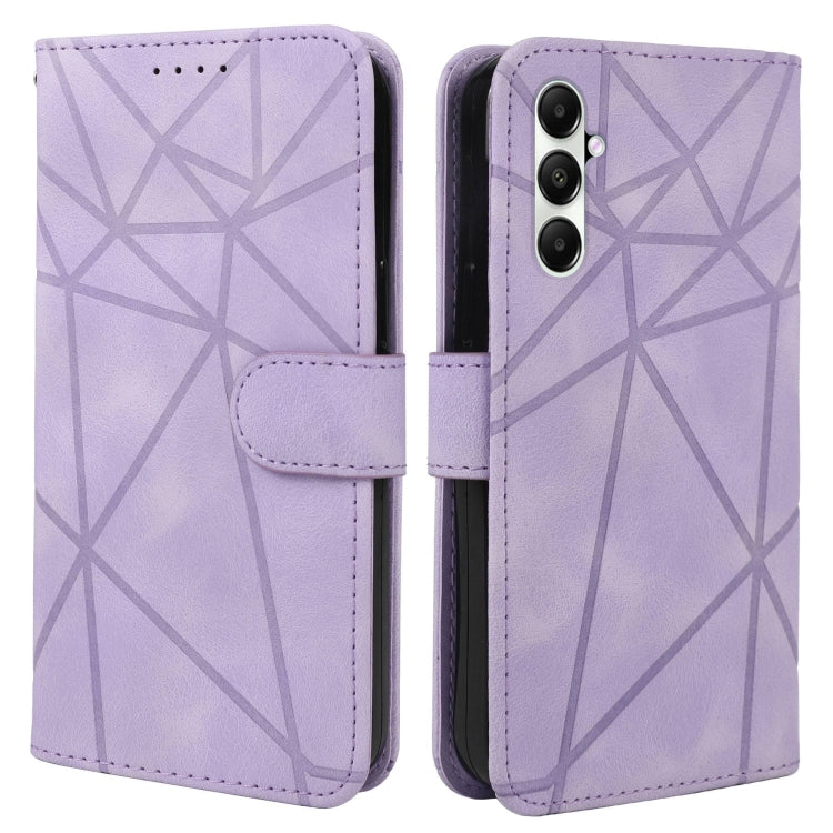 For Samsung Galaxy S24+ / S25+ 5G Skin Feel Geometric Lines Leather Phone Case(Purple) - Galaxy S24+ 5G Cases by buy2fix | Online Shopping UK | buy2fix