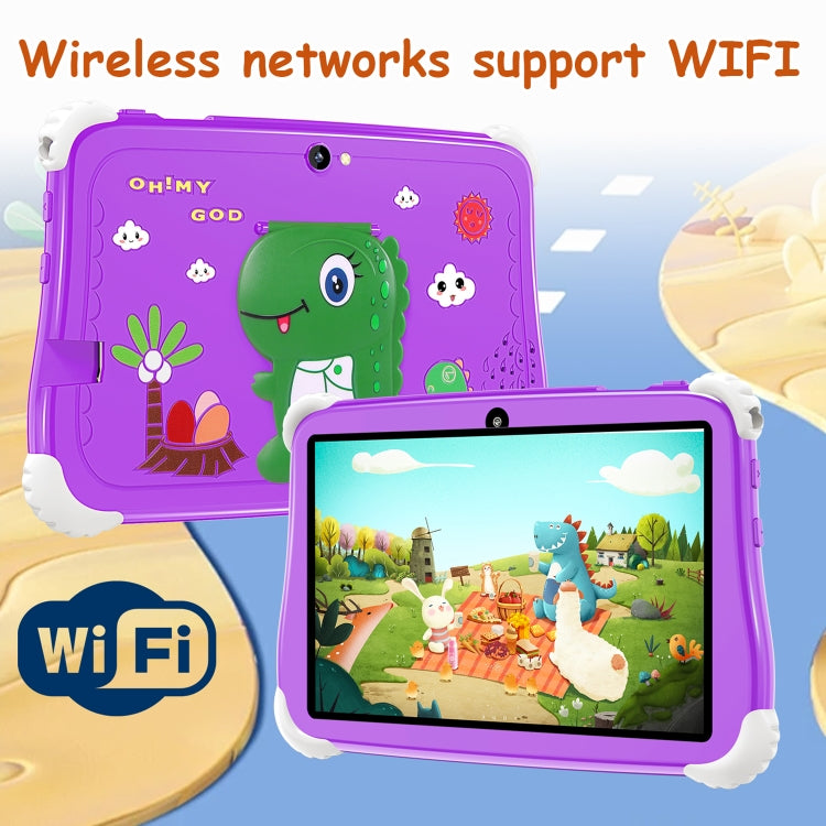 C75 Dinosaur 7 inch WiFi Kids Tablet PC, 2GB+16GB, Android 7.0 MT6735 Octa Core CPU(Purple) -  by buy2fix | Online Shopping UK | buy2fix