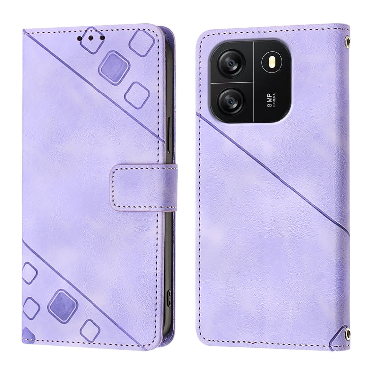 For Blackview Wave 6C Skin Feel Embossed Leather Phone Case(Light Purple) - More Brand by buy2fix | Online Shopping UK | buy2fix