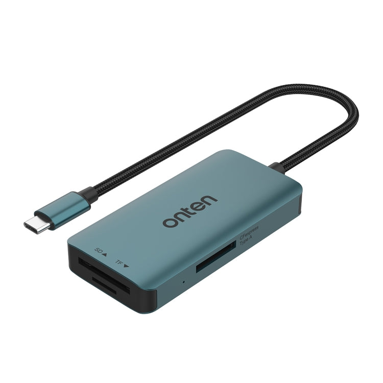 Onten C12 3 in 1 USB-C / Type-C to CFepress Type-A & SD & TF Card Reader(Pine Green) - Card Reader by Onten | Online Shopping UK | buy2fix