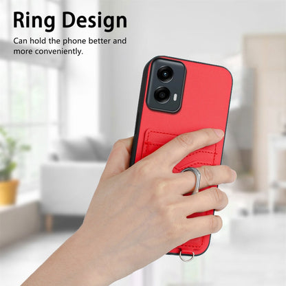 For Motorola Moto G 5G 2024 R20 Ring Card Holder Phone Case(Red) - Motorola Cases by buy2fix | Online Shopping UK | buy2fix