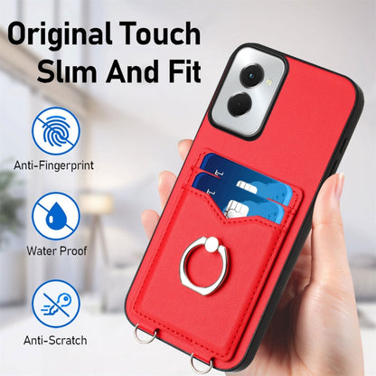 For Motorola Moto G Power 5G 2024 R20 Ring Card Holder Phone Case(Red) - Motorola Cases by buy2fix | Online Shopping UK | buy2fix