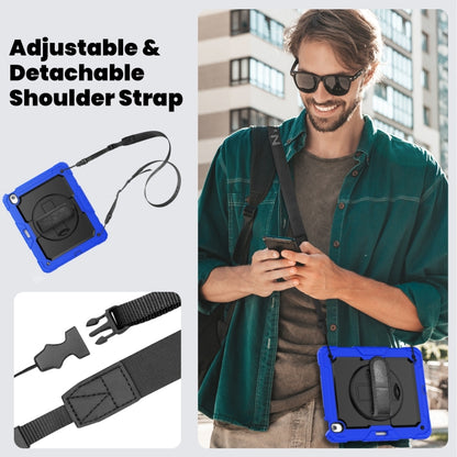 For iPad Air 13 2024 Silicone Hybrid PC Tablet Case with Shoulder Strap(Black + Dark Blue) - iPad Air 13 2024 Cases by buy2fix | Online Shopping UK | buy2fix