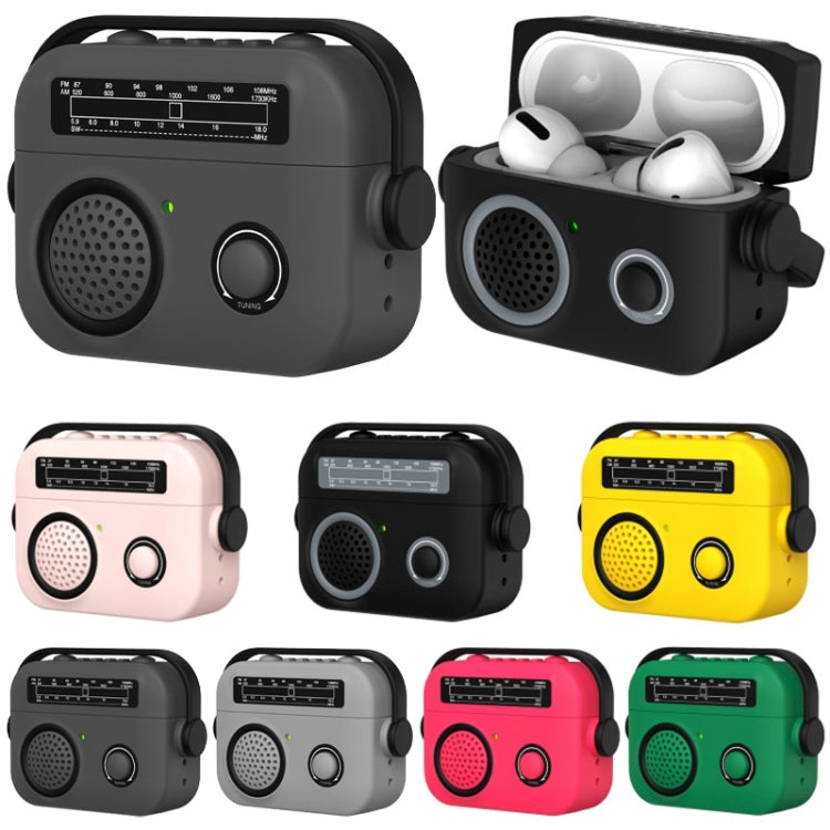 For AirPods Pro Radio Style Wireless Bluetooth Earphones Shockproof Protective Case(Pink) - For AirPods Pro by buy2fix | Online Shopping UK | buy2fix