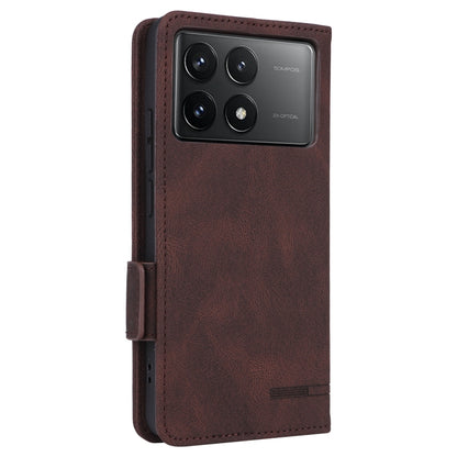 For Redmi K70 / K70 Pro Magnetic Clasp Leather Phone Case(Brown) - Xiaomi Cases by buy2fix | Online Shopping UK | buy2fix