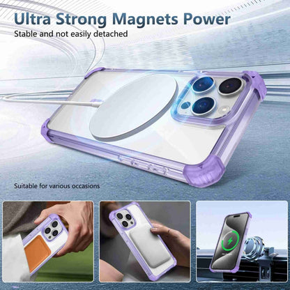 For iPhone 15 Transparent MagSafe Magnetic Phone Case(Purple) - iPhone 15 Cases by buy2fix | Online Shopping UK | buy2fix