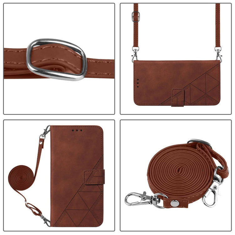 For Blackview A53 Crossbody 3D Embossed Flip Leather Phone Case(Brown) - More Brand by buy2fix | Online Shopping UK | buy2fix