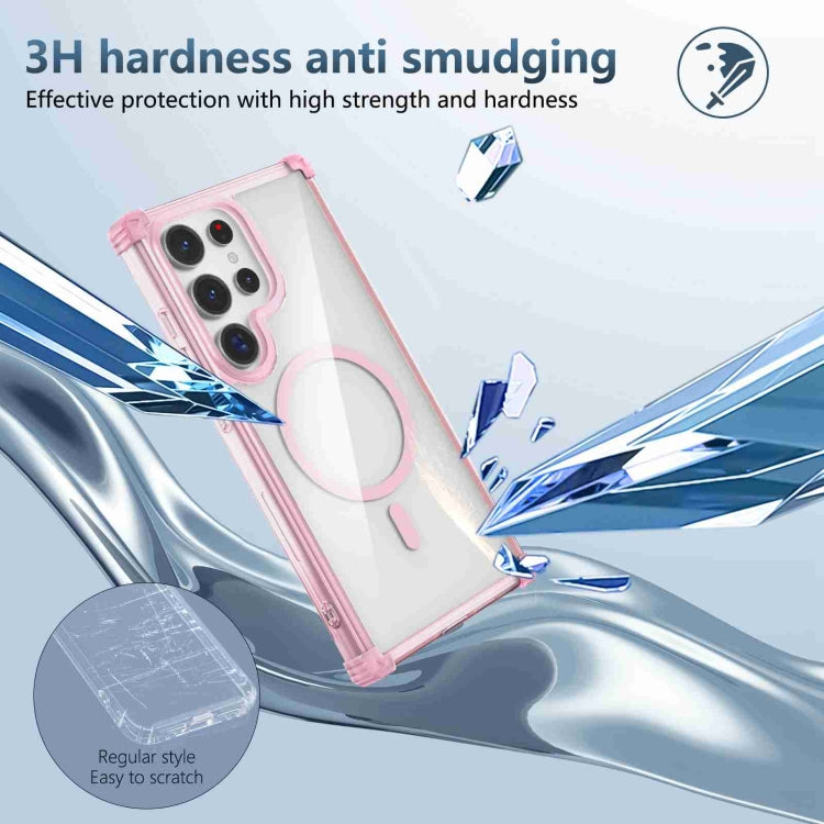 For Samsung Galaxy Note20 Ultra Transparent MagSafe Magnetic Phone Case(Pink) - Galaxy Note20 Ultra Cases by buy2fix | Online Shopping UK | buy2fix