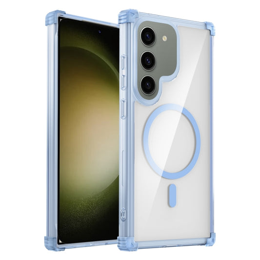 For Samsung Galaxy S23+ 5G Transparent MagSafe Magnetic Phone Case(Blue) - Galaxy S23+ 5G Cases by buy2fix | Online Shopping UK | buy2fix