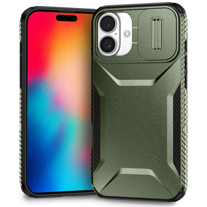 For iPhone 16 Sliding Camshield Phone Case(Alpine Green) - iPhone 16 Cases by buy2fix | Online Shopping UK | buy2fix