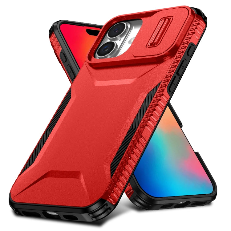 For iPhone 16 Sliding Camshield Phone Case(Red) - iPhone 16 Cases by buy2fix | Online Shopping UK | buy2fix