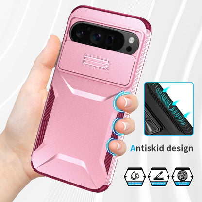 For Google Pixel 9 Pro XL Sliding Camshield Phone Case(Pink + Rose Red) - Google Cases by buy2fix | Online Shopping UK | buy2fix