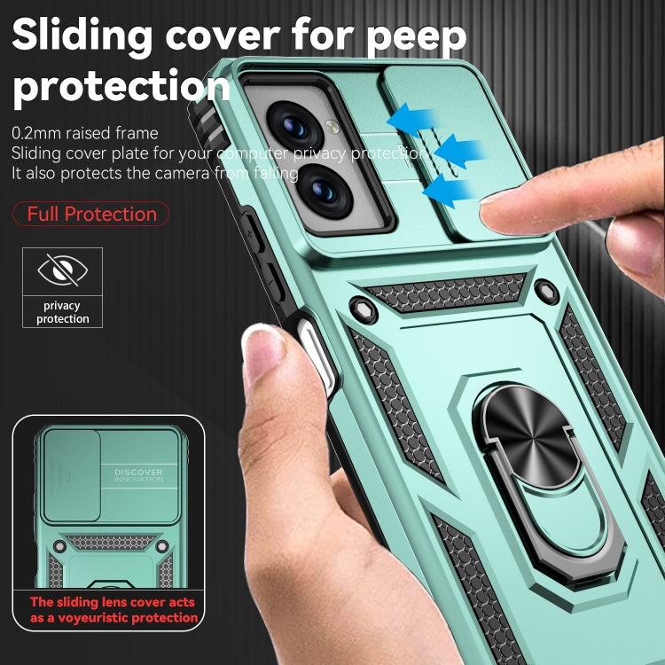 For Motorola Moto G Power 5G 2024 Sliding Camshield Holder Phone Case(Green) - Motorola Cases by buy2fix | Online Shopping UK | buy2fix