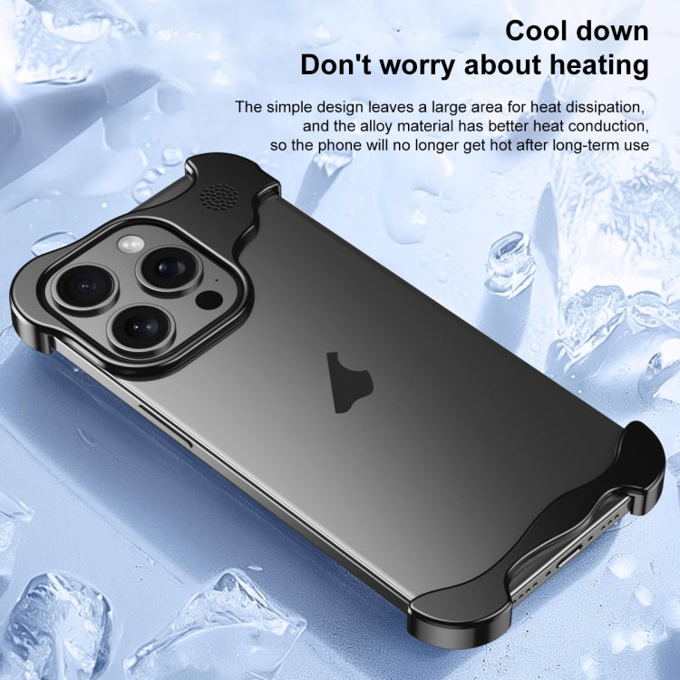 For iPhone 14 Pro Max Aromatherapy Alloy Frameless Phone Case(Silver) - iPhone 14 Pro Max Cases by buy2fix | Online Shopping UK | buy2fix