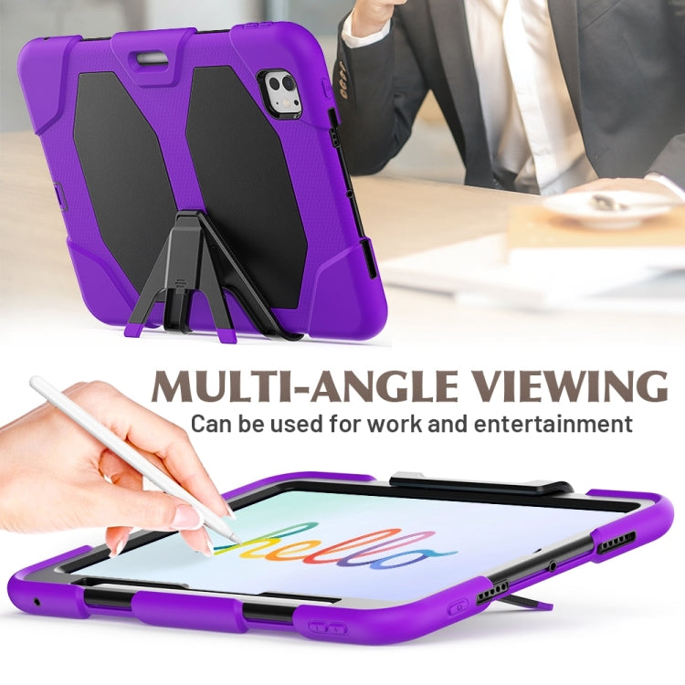 For iPad Pro 11 2024 Colorful Silicone Heavy Duty Hybrid PC Tablet Case(Purple) - iPad Pro 11 2024 Cases by buy2fix | Online Shopping UK | buy2fix