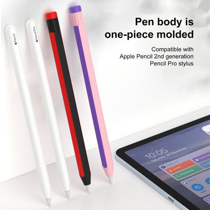 For Apple Pencil 2 / Pencil Pro Colorful Pencil Style Stylus Silicone Protective Case(Black White) - Pencil Accessories by buy2fix | Online Shopping UK | buy2fix