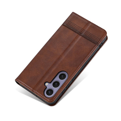 For Samsung Galaxy S25+ 5G AZNS Magnetic Calf Texture Flip Leather Phone Case(Dark Brown) - Galaxy S25+ 5G Cases by AZNS | Online Shopping UK | buy2fix