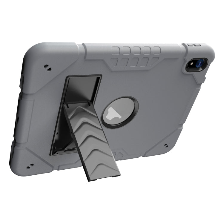 For iPad Air 11 2024 Armor Holder Silicone Hybrid PC Tablet Case(Grey Black) - iPad Air 11 2024 Cases by buy2fix | Online Shopping UK | buy2fix