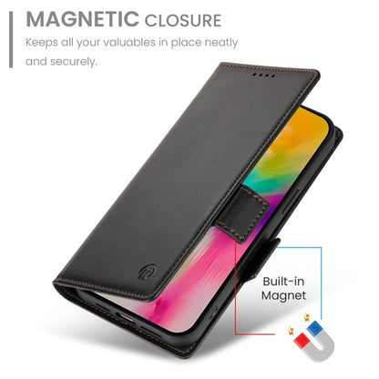 For iPhone 16 Pro Max Side Buckle Magnetic Frosted Leather Phone Case(Black) - iPhone 16 Pro Max Cases by buy2fix | Online Shopping UK | buy2fix