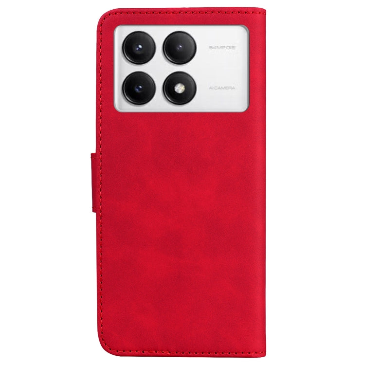 For Xiaomi Redmi K70 / K70 Pro Skin Feel Pure Color Flip Leather Phone Case(Red) - K70 Cases by buy2fix | Online Shopping UK | buy2fix