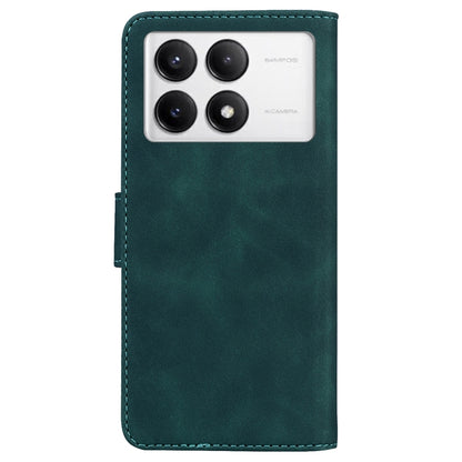 For Xiaomi Redmi K70 / K70 Pro Skin Feel Pure Color Flip Leather Phone Case(Green) - K70 Cases by buy2fix | Online Shopping UK | buy2fix