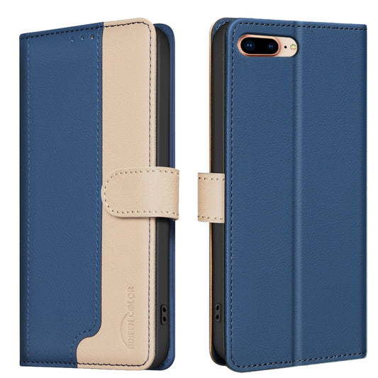 For iPhone SE 2024 Color Matching RFID Anti-theft Leather Phone Case(Blue) - More iPhone Cases by buy2fix | Online Shopping UK | buy2fix