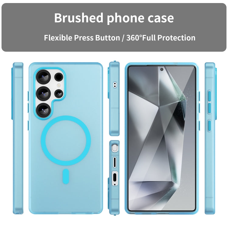 For Samsung Galaxy S25 Ultra MagSafe Frosted Translucent TPU + PC Full Coverage Phone Case(Blue) - Galaxy S25 Ultra 5G Cases by buy2fix | Online Shopping UK | buy2fix