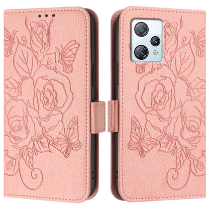 For Blackview A53 Embossed Rose RFID Anti-theft Leather Phone Case(Pink) - More Brand by buy2fix | Online Shopping UK | buy2fix