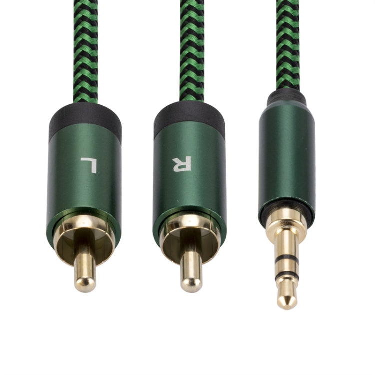 3.5mm Male to 2 RCA Male Audio Cable Amplifier Connector, Length:2m(Green) - RCA Cable by buy2fix | Online Shopping UK | buy2fix