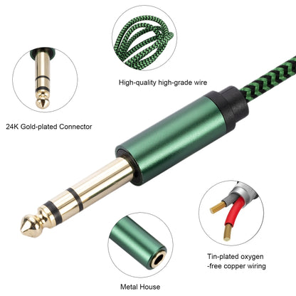 6.35mm Male to 3.5mm Female Audio Adapter Cable, Length:2m(Green) - Aux Cable by buy2fix | Online Shopping UK | buy2fix