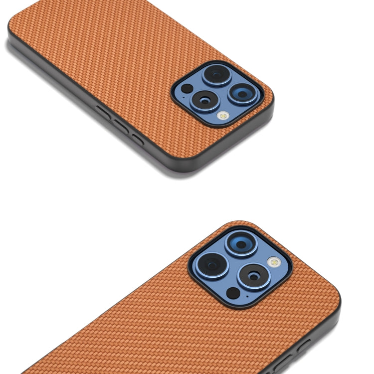 For iPhone 16 Pro Max Carbon Fiber Texture Protective Phone Case(Light Brown) - iPhone 16 Pro Max Cases by buy2fix | Online Shopping UK | buy2fix